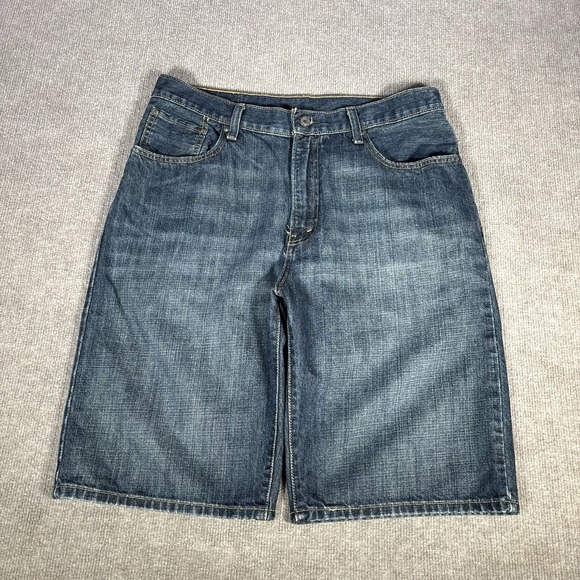 Levi's Other - Levis 569 Jean Shorts Men 34 Loose Straight Fit Dark Blue Denim Faded Skater Y2K